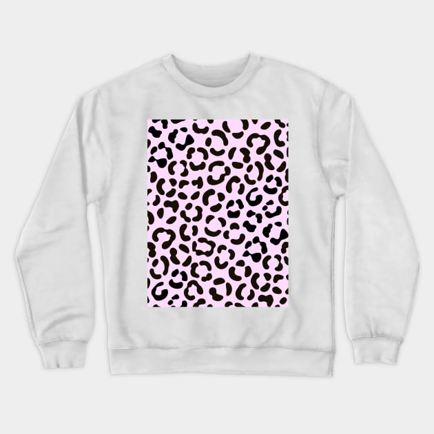 Trendy Black and Pink Leopard Effect Pattern Crewneck Sweatshirt by NataliePaskell